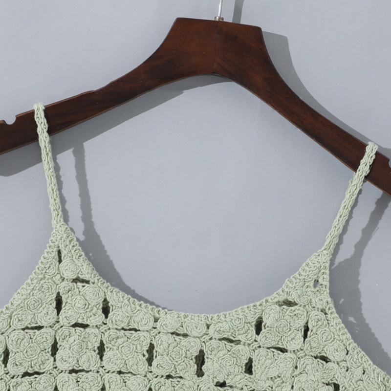 Brroa Áo Croptop Sát Nách Đan Móc Thời Trang Mùa Hè Xinh Xắn Cho Nữ