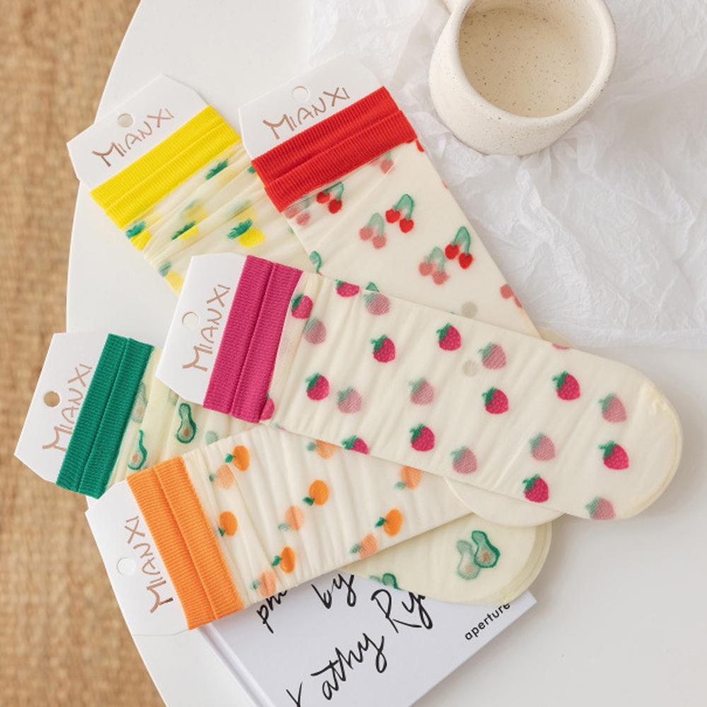 Vớ Lưới Trong Suốt Họa Tiết Trái Cây Thời Trang Mùa Hè Cho Bé Gái