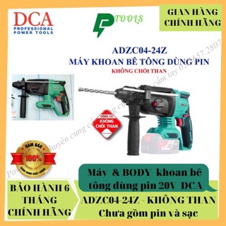 Máy khoan bê tông dùng pin dca 20v adzc04-24z , body máy khoan cầm tay không chổi than chưa gồm pin và sạc khoan go 13mm