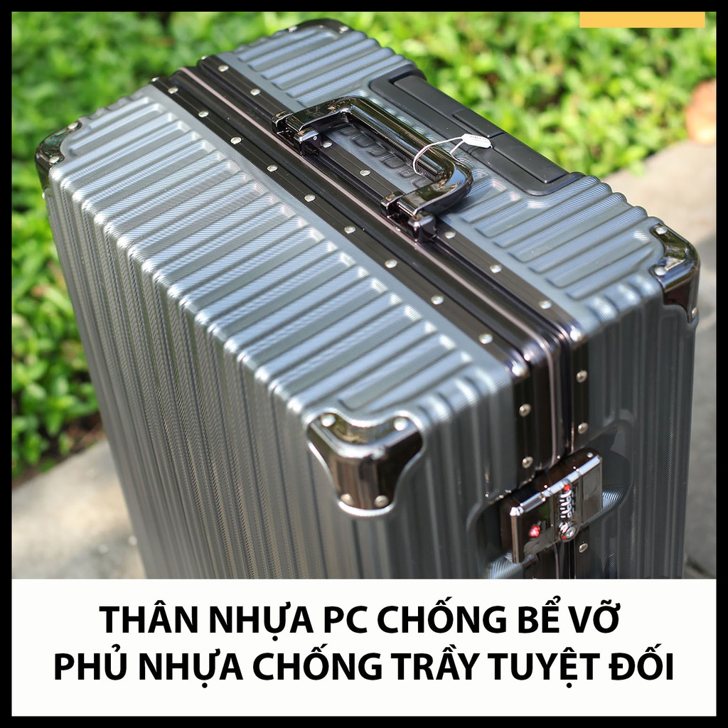 [CHÍNH HÃNG] Vali Khung Nhôm Khóa Sập PC069 Hạng Sang Siêu Bền Siêu Bảo Mật Hành Lý