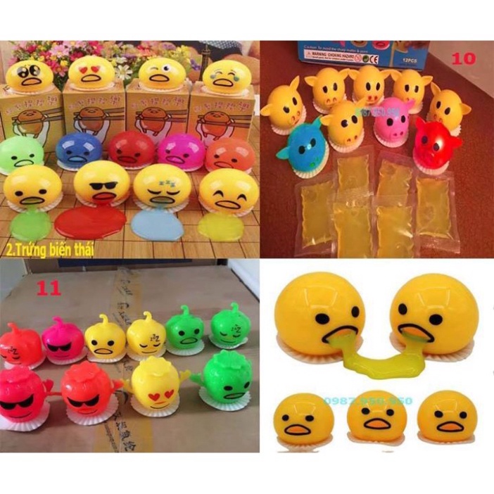 Trứng Biến Thái Hút Nhả Slime Anh nôn ọe đồ chơi Gudetama cực thú vị