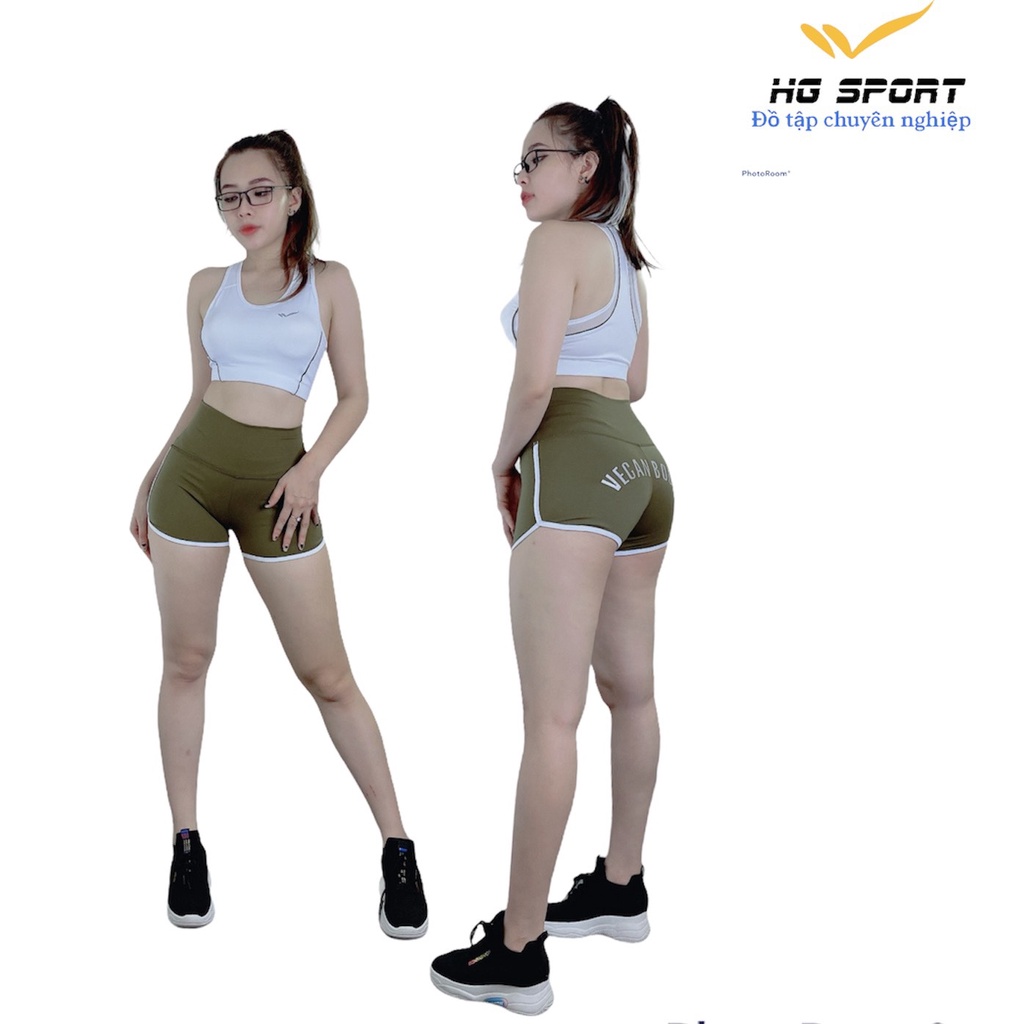 Đồ Tập Gym, Aerobic, Thể Thao nữ, Quần Đùi Lưng Cao Hg Sport QD001