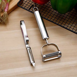 Set 3 Dao Nạo Củ Quả Dao Gọt Hoa Quả + Dao Tỉa Inox kiêm dao Nhổ Lông Gà Đa Năng