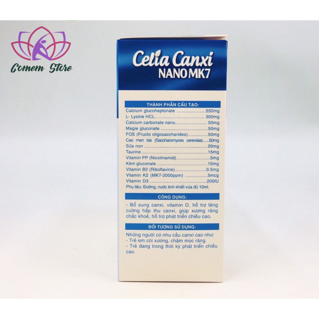 Celia Canxi Nano Mk7 phát triển chiều cao, kích thích ăn ngon, cho xương chắc khoẻ chống còi xương, loãng xương