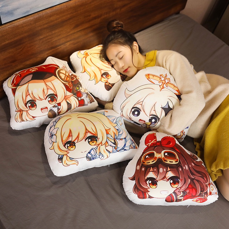(NẰM) Gối ôm in hình nhân vật game GENSHIN IMPACT anime chibi tiện lợi xinh xắn êm ái