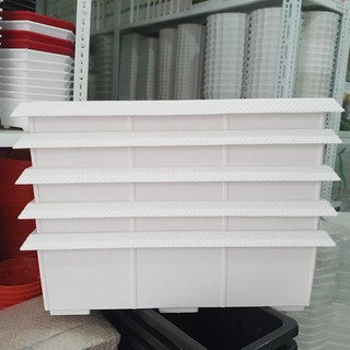 Bộ 05 chậu dài kiểu mái ngói nhựa dày trồng rau, hoa size 62x23x19cm