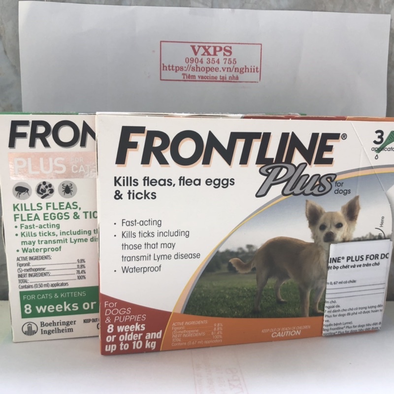 Nhỏ Gáy Ve Rận, Bọ Chét &amp; Nấm Viêm Da Frontline Plus Cho Cún Mèo Trên 2 Tháng