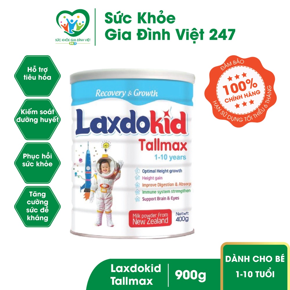 Sữa Laxdokid Tallmax 900g - Giúp bé phát triển chiều cao