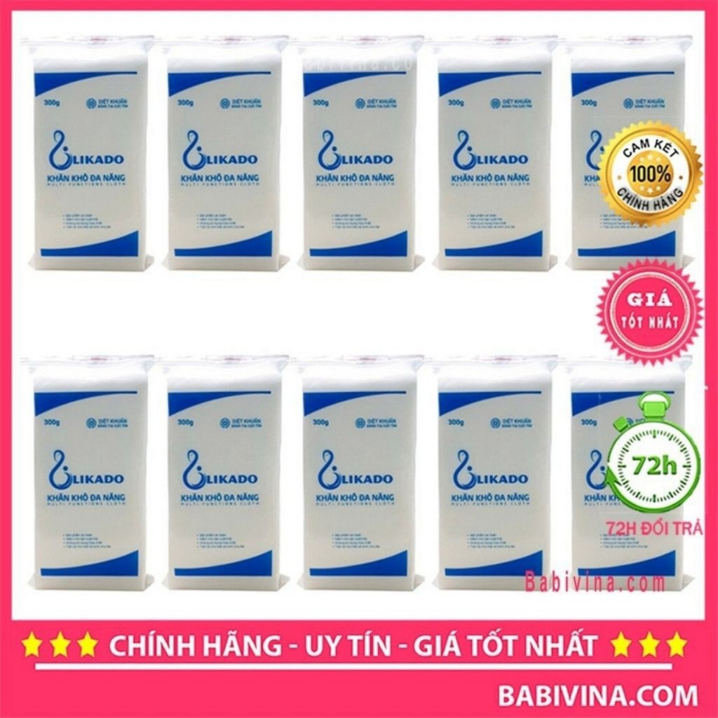 Khăn khô đa năng LIKADO 300g(270 tờ - kích thước 15*20cm) - Đa năng, tiện lợi và siêu tiết kiệm