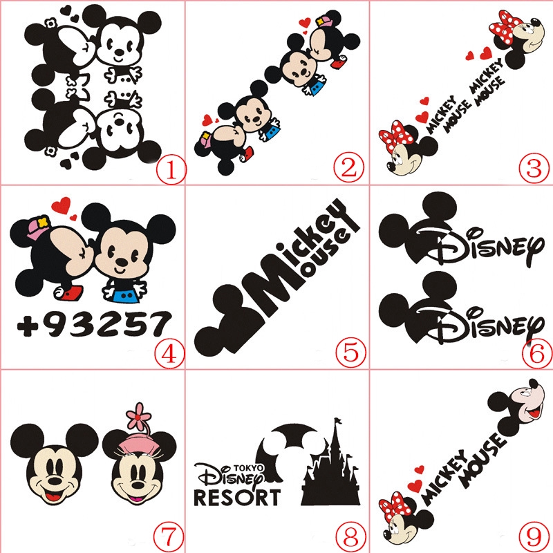 Miếng dán hình chuột Mickey và Minnie xinh xắn trang trí kính chiếu hậu xe hơi