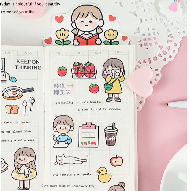 Gói Deco Stickers Tóc ngắn 40 miếng/set