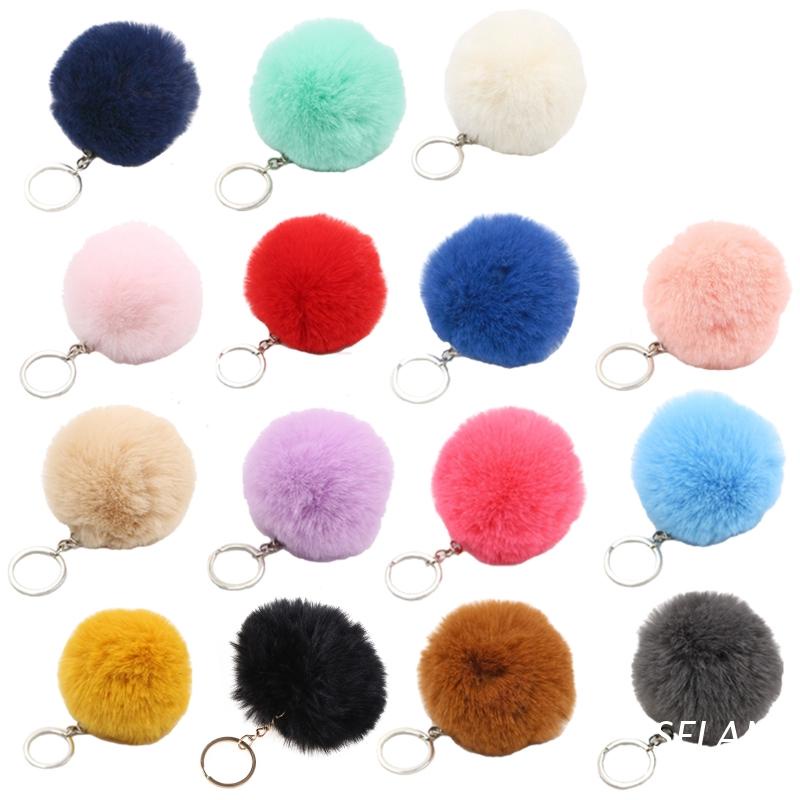Móc Khóa Cục Bông Lông Xù 3 Inch Dễ Thương