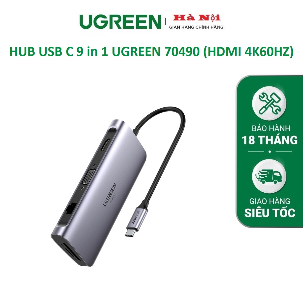 Bộ chuyển đổi đa năng UGREEN CM121 CM212 CM417 cho các thiết bị máy tính điện thoại hỗ trợ USB type 