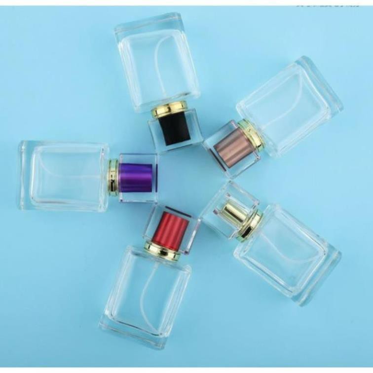 Lọ Chiết Nước Hoa ❤ RẺ VÔ ĐỊCH ❤ [50ml] Lọ đựng nước hoa hình vuông nắp vuông cao cấp đựng dầu thơm, phụ kiện du lịch