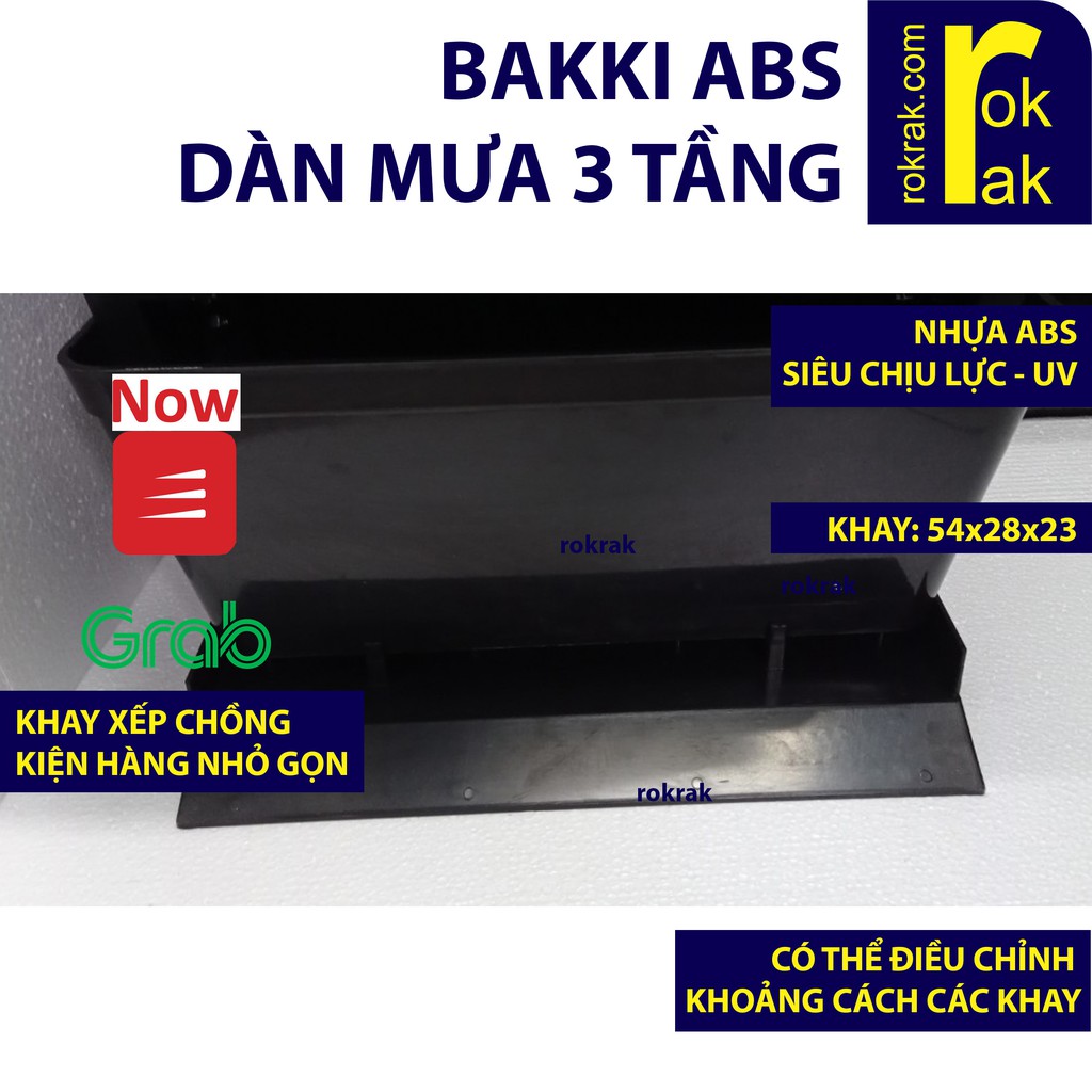 Lọc Bakki hồ cá ABS dàn mưa siêu chịu lực chống UV 3 tầng dễ tháo lắp