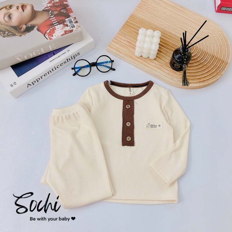 Bộ quần áo thu đông vải len tăm/ thun gân cho bé từ 7-18kg [Bst 2022]