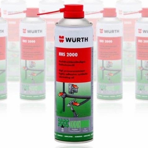 Mỡ bò nước dạng xịt bôi trơn chịu nhiệt Wurth HHS 2000 500ml chamsocxe