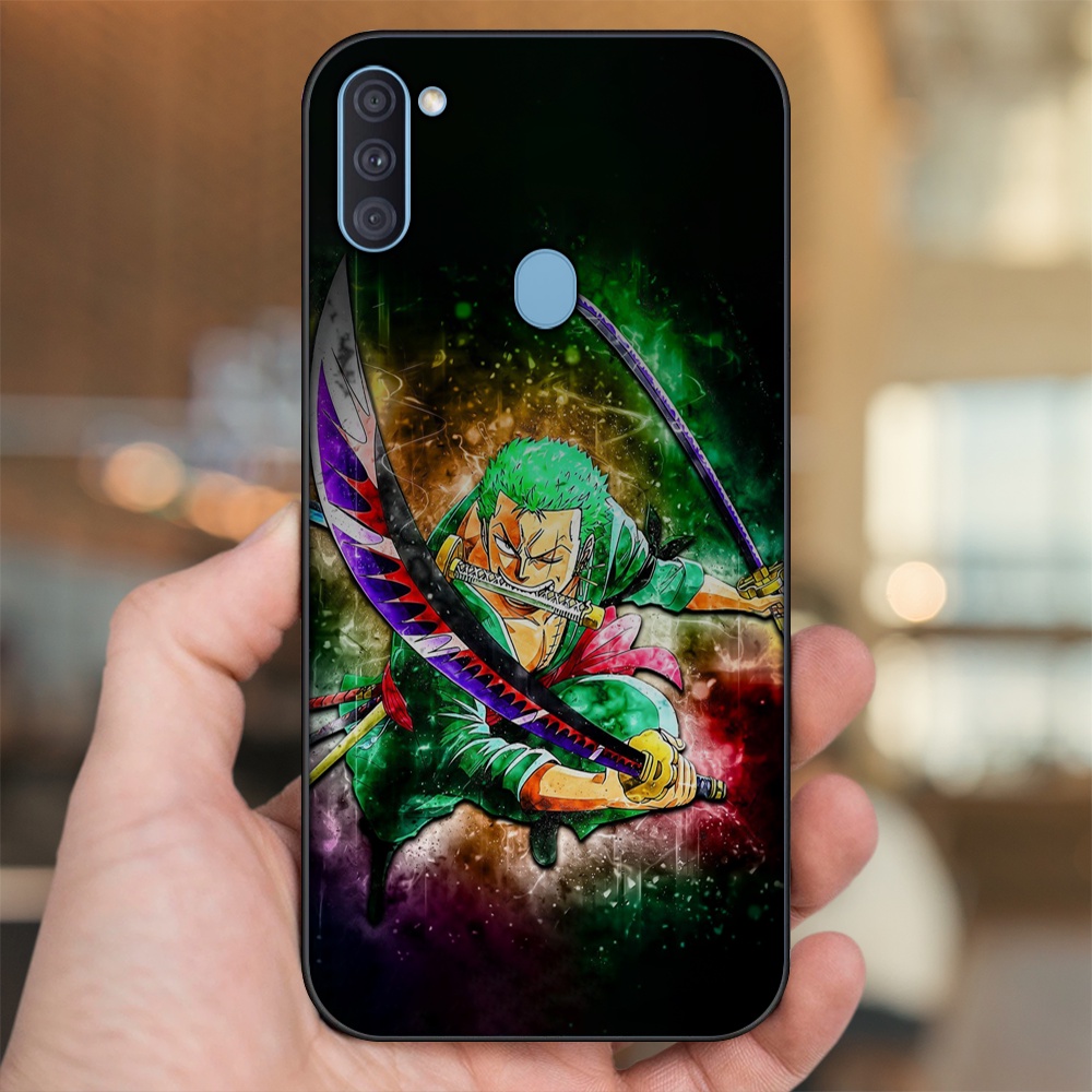 Ốp lưng Samsung A11, M11 viền đen in hình Zoro One Piece