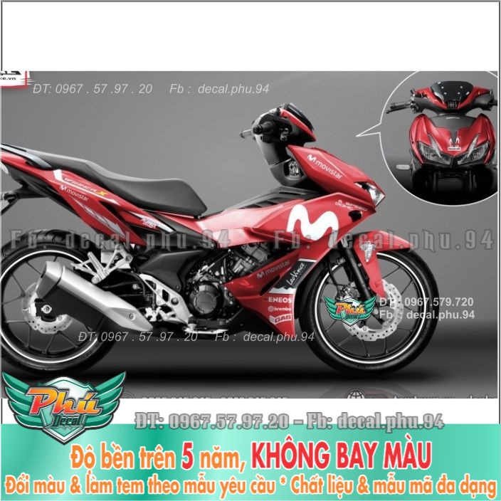 Tem rời Winner X Movistar Đỏ đen (B) -1