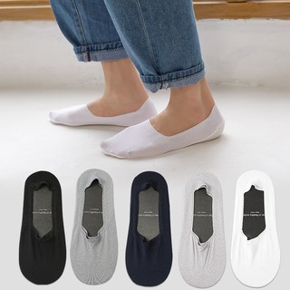 Nam Lưới Thoáng Mát Cảm Giác Chống Trơn Trượt INS Vô Hình Thấp Cắt Tất Cho Size 39-43