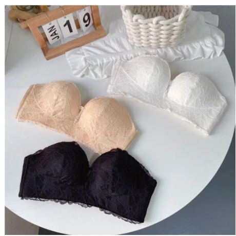 Áo Lót Ren Cúp Ngực Chống Tụt Không Dây Nâng Ngực Tạo Khe Đệm Bàn Tay Cao Cấp 158