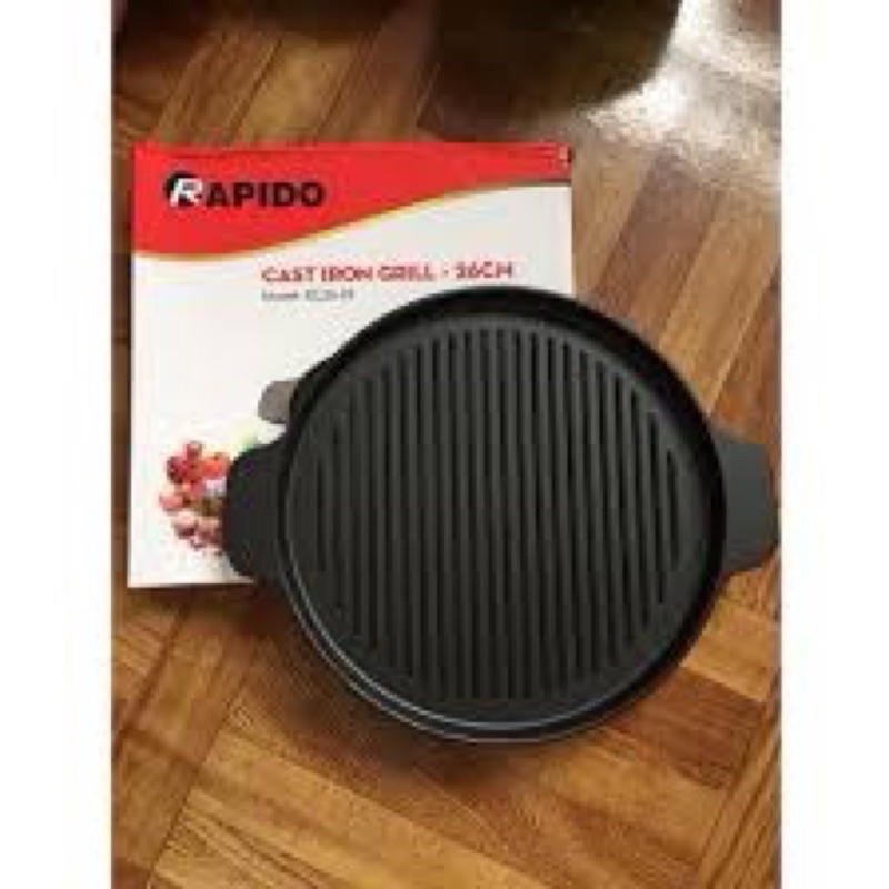 Chảo Nướng Gang Rapido Size 24/26cm - Dùng Cho Mọi Loại Bếp