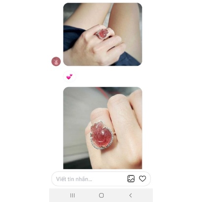 NHẪN BẠC HỒ LY - TỲ HƯU HỒNG DÂU TÂY