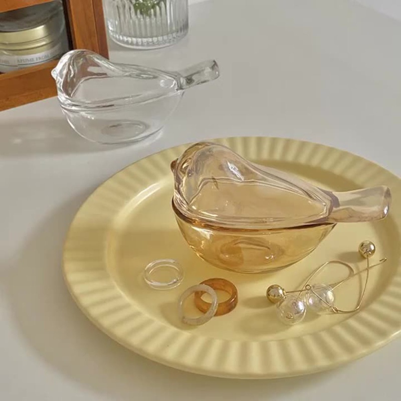 Hộp Đựng Trang Sức Bằng Kính Hình Chú Chim Dễ Thương Tiện Dụng Cho Gia Đình