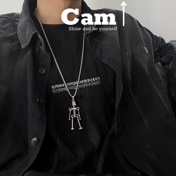 Dây Chuyền Vòng Cổ Nam Nữ Thép Titan Mặt Hình Robot Trẻ Trung Hợp Thời Trang - Maxshopdoc