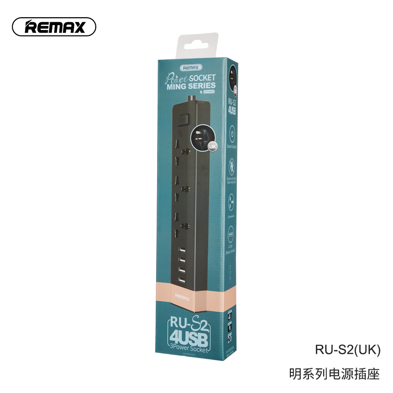 Ổ Cắm Thông Minh Remax Ru-S2 4 Cổng Sạc Usb Bằng Abs Chống Cháy An Toàn Cho Nguồn Điện Thông Minh & Singapore / Remax