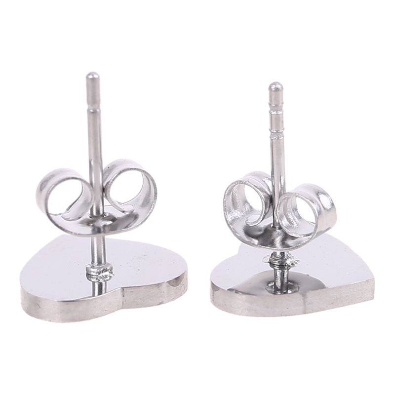 Bông Tai Bằng Thép Không Gỉ Hình Trái Tim Thời Trang Cho Cặp Đôi