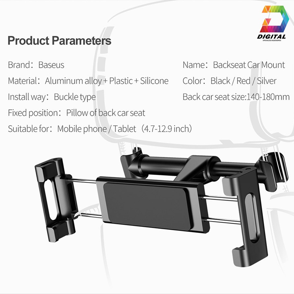 Đế Giữ iPad / Điện Thoại Trên Ghế Xe Hơi Chính Hãng Baseus