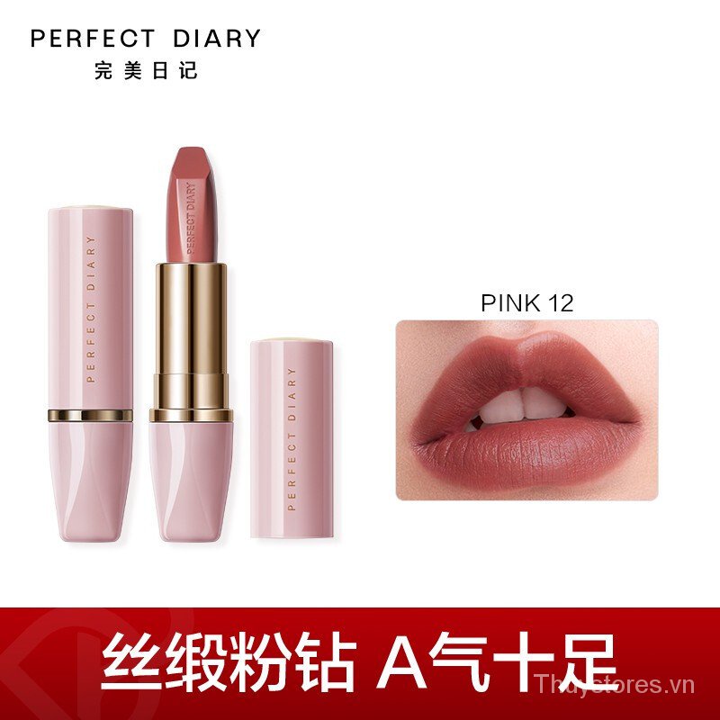 Nhật Ký Hoàn Hảo Satin Màu Ánh Sáng Mềm Mại Ánh Sáng Kim Cương Màu Hồng Môi Nhỏ Kim Cương Màu Hồng Dưỡng Ẩm Lâu Dài Mờ Sinh Viên Giá Rẻ, Son Môi Ngày Valentine Nữ Thần Sinh Nhật Bạn Gái Quà Tặng