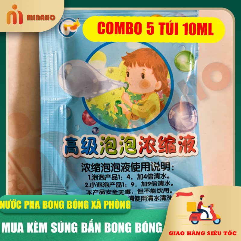 Nước Pha Bong Bóng Xà Phòng Gói 10ml Mới