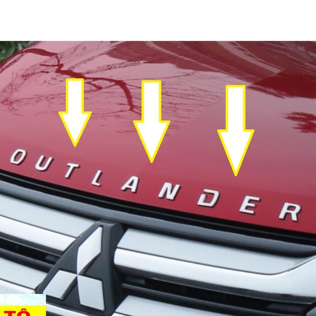 Chữ OUTLANDER dán cabo Mẫu Inox Mạ Crom