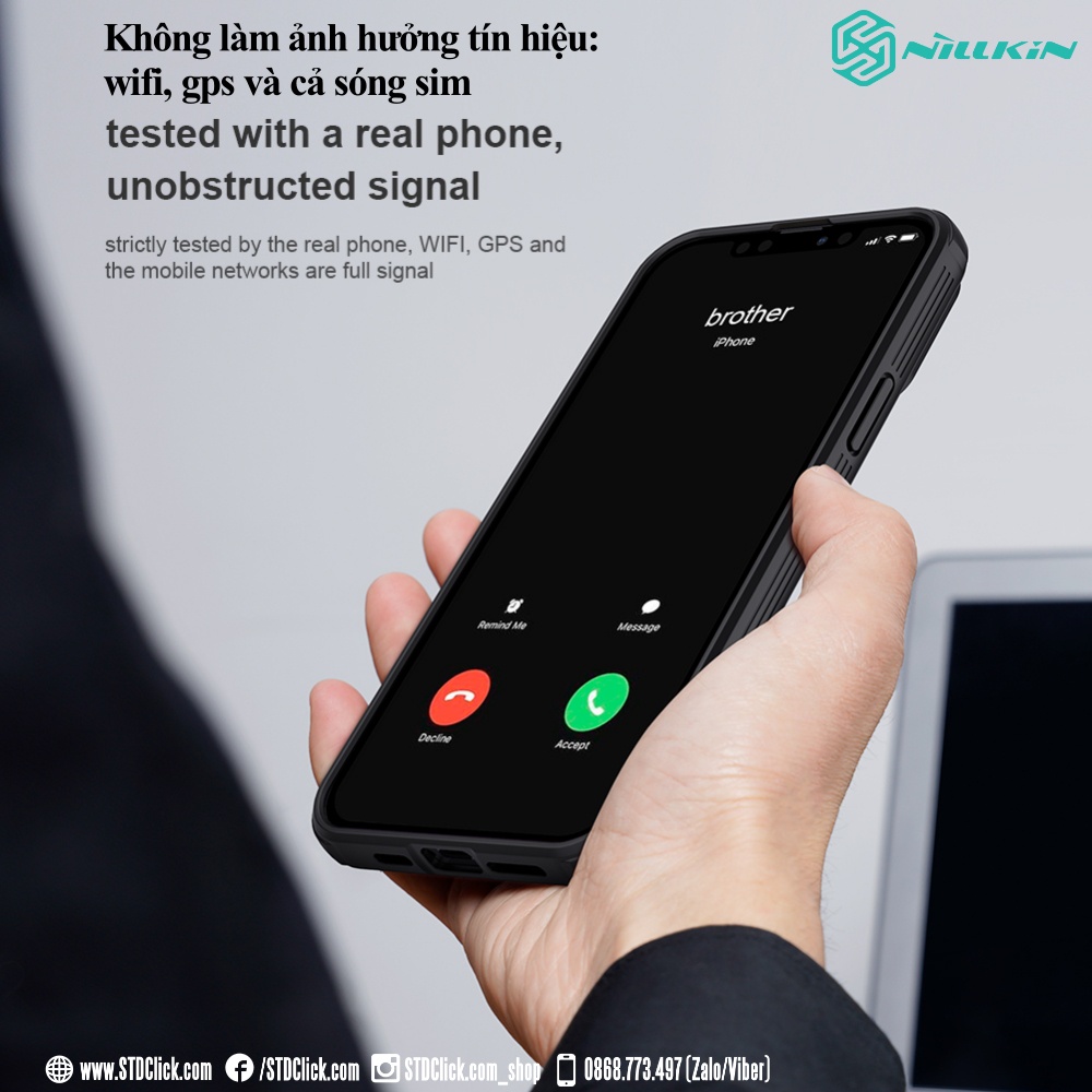 ỐP LƯNG IPHONE 13 PRO NILLKIN TEXTURED PRO NYLON FIBER BẢO VỆ CAMERA CHÍNH HÃNG
