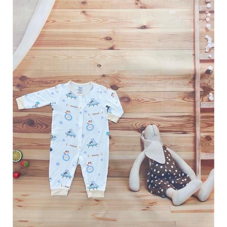 Các mẫu Body Avaler Sợi tre, cotton dài tay họa tiết, màu cho bé
