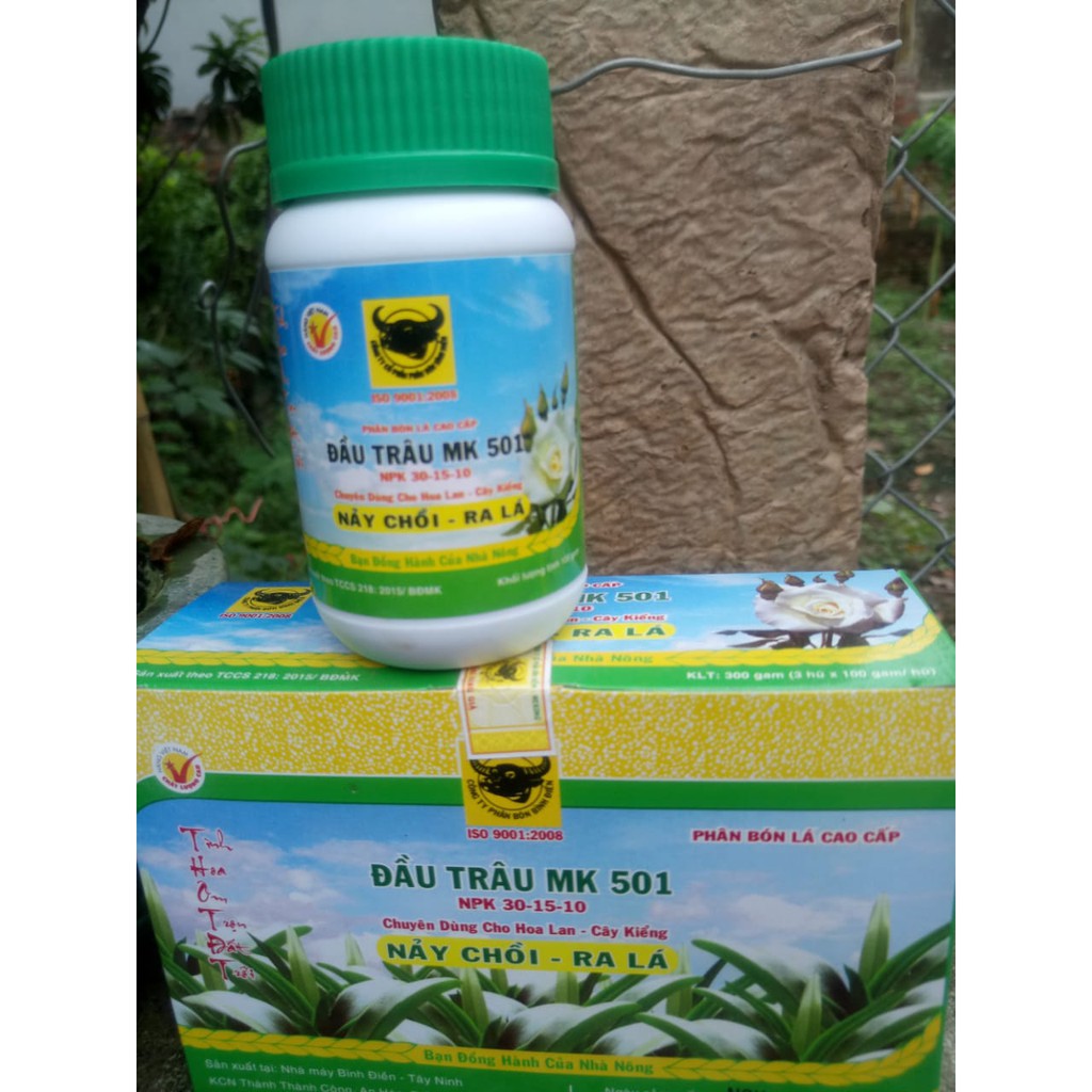 Phân bón lá cao cấp đầu trâu MK 501 dùng cho lan và cây cảnh hủ 100gr