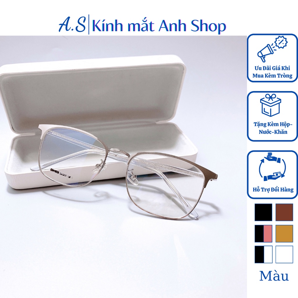 Kính bầu tròn thời trang nam nữ chất liệu kim loại kết hợp càng kính bằng nhựa 1009