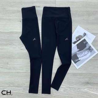 Quần legging cạp siêu cao thêu chữ A lạ mắt