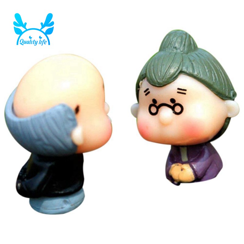 Tượng grandpa &amp; Grandma trang trí vườn nhà búp bê