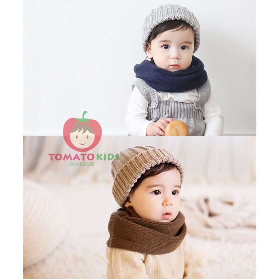 Khăn ống len phong cách hàn quốc cho bé ( quấn 2 vòng)