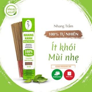 Nhang trầm hương Nhang Xanh 70 Cây 30cm - Ít khói - Hương trầm dịu nhẹ -  Chân tăm đỏ