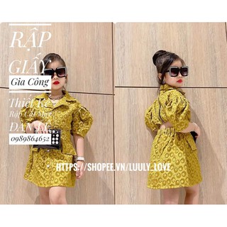981 Rập giấy cắt may đầm tiểu thư cho bé gái(1-12t)