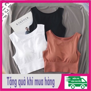 Áo Bra có mút độn ngực dáng croptop phong cách Hàn