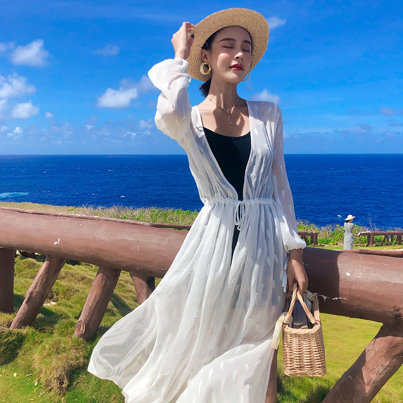 Áo khoác cardigan chiffon tay dài chống nắng thời trang đi biển mùa hè cho nữ
 | BigBuy360 - bigbuy360.vn