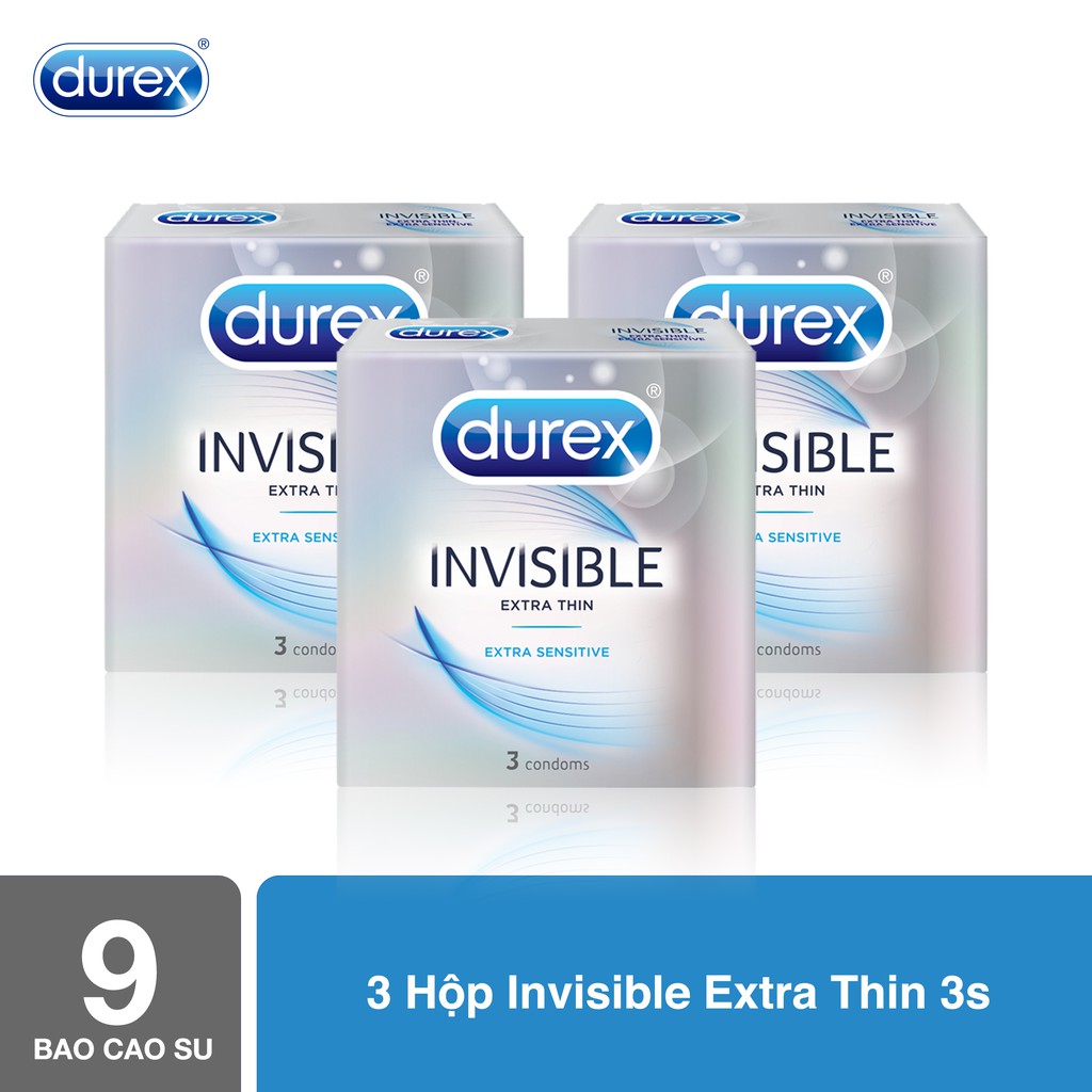 Bộ 3 bao cao su Durex Invisible 3 bao