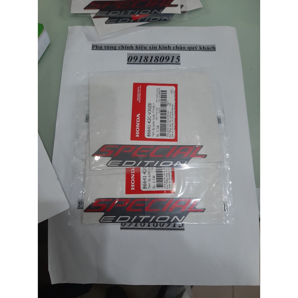 tem special edition k2c  tem yếm chính hiệu honda giá 1 bên chính hiệu honda
