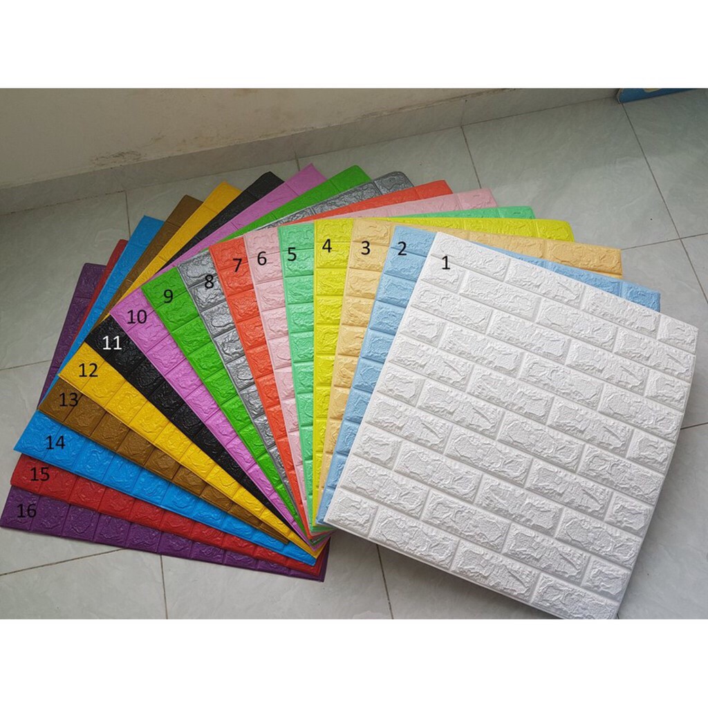 {Xỉ -Lẻ} Xốp dán tường 3D giả gạch Khổ 70x77 Loại 5mm