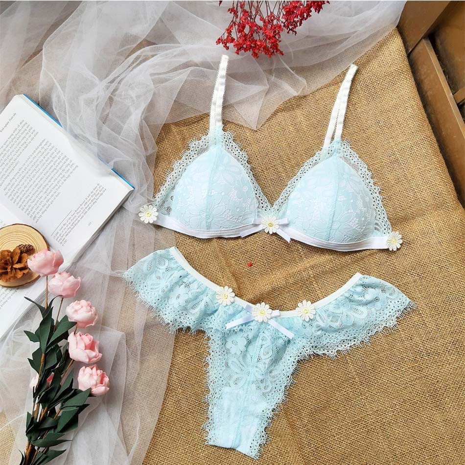 🌺 SIÊU SALE 🌺 Bộ đồ lót cúc họa mi vải lông mi xanh | BigBuy360 - bigbuy360.vn